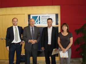 David Oswald and Edward Bell with representatives from the National Research Council of Canada in Calgary, Alberta